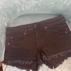 American eagle black fringe low shortie size 6